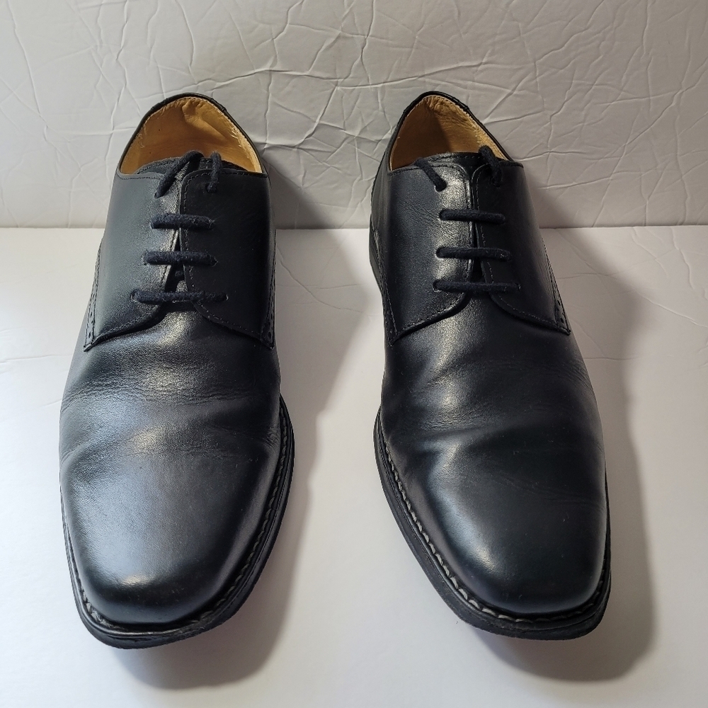Sandro Moscoloni Men's Black Leather Lace Up Derby Shoes Size 9.5 D View 3